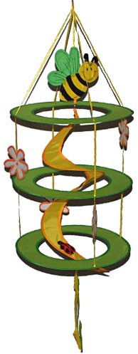 alles-meine.de GmbH Windspirale/Windspiel Biene Marienkäfer grün - Spirale Spinner - Windrad Windräder - Wetterfest für Außen