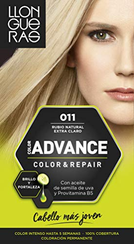 Llongueras Advance Tinte de Cabello Permanente Tono 11 Rubio Natural Extra Claro, 6