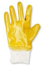 KL Guanto da lavoro in NBR confezione 30 paia colore giallo (9) il prodotto puo essere a marchio CUS o a marchio HK a seconda della disponibilità