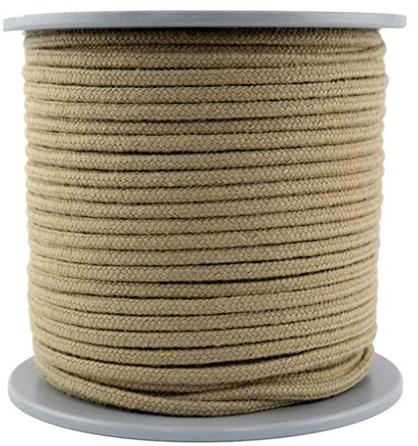 Gepotex Polyhanfseil - Poly-Hanfseil Kunsthanf Durchmesser 6mm - 100 Meter auf Scheibenspule - 100% Polypropylen 16-Fach geflochten