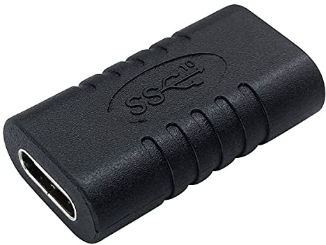 CABLEPELADO Empalme USB Tipo C | Adaptador Acoplador Hembra a Hembra | Transferencia de Hasta 10 Gbps | Negro