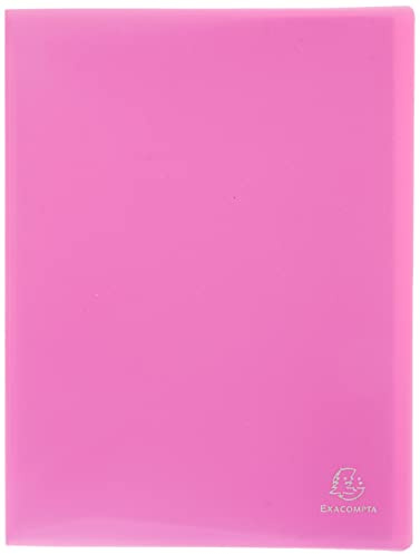 Exacompta - Réf. 88227E - 1 Protège-documents OPAK - 20 pochettes cristal lisse - 40 vues - pour format A4 - dimensions 24 x 32 cm - couverture en polypro semi-rigide - couleur rose