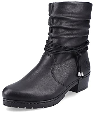 Rieker Damen Klassische Stiefeletten Y17R2, Frauen Stiefeletten,halbstiefel,Kurzstiefel,uebergangsschuhe,uebergangsstiefel,schwarz (00),40 EU / 6.5 UK