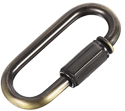 sourcing map Lot de 4 connecteurs de chaîne, 4 mm d'épaisseur, fixation à vis ovales pour lustres et suspensions Bronze