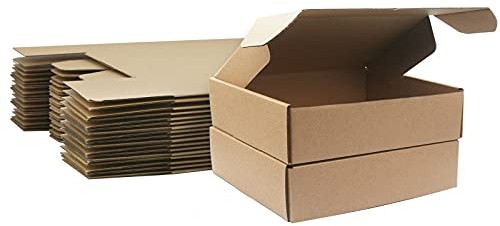 Scatole di spedizione in cartone ondulato, 210 x 100 x 50 mm grandi scatole postali per la spedizione, scatole di imballaggio marrone per affari, stoccaggio o regalo (10 pezzi)