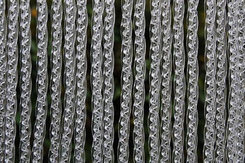 La Tenda Türvorhang XL Ostia 1 Raumteiler Fliegenvorhang Balkonvorhang Streifenvorhang transparent, Maße:140 x 230 cm