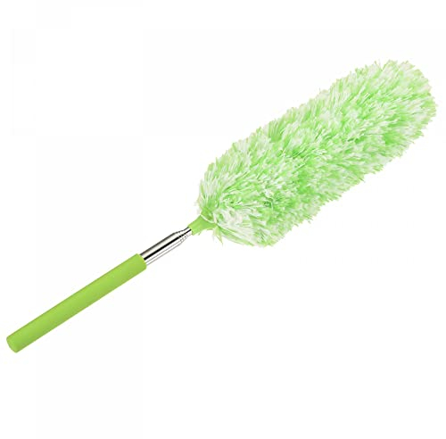 sourcing map Plumero de microfibra de 13,8 a 32,7 pulgadas, cepillo para polvo extensible para techos altos, ventanas, muebles, computadora, teclado, hogar, oficina, verde