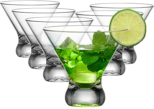 Amazing Abby - Olivia - 10-Ounce Plastic Stemless Martini Glasses (Set of 6), Reusable Cocktail Glasses, BPA-Free, Shatter-Proof, Dishwasher-Safe, Perfect for Poolside, Outdoors, Camping, and More