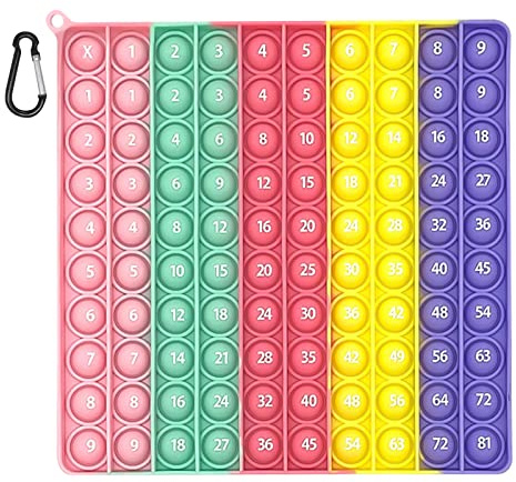 BOOWEN Pop It 10x10 Silicone Push Bubble Fidget Toy 20CM Giocattolo Sensoriale da Spremere Poppit Matematica Educativo Gioco Adatto per la Scuola Adulti e Bambini