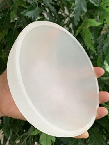 GAF TREASURES Cuenco de selenita extra grande, cuenco de carga de cristal de selenita tallado con piedras preciosas de 6 pulgadas, cuenco grande de cristales de selenita para manchas y reiki