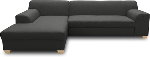 DOMO. collection Divano ad angolo Tinos, piccolo divano a forma di L, divano ad angolo, divano ad angolo, 273 x 157 x 74 cm (larghezza x profondità x altezza), antracite