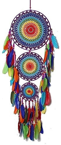 ZOYIEP Traumfänger, Großer Traumfänger im Boho-Stil, Traumfänger XXL Wanddeko Boho Handgemachter Traumfänger Kinder Wandbehang Makramee Heimdekoration (Farbe)