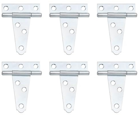 sourcing map 6Stk T-Riemen Türscharniere 2 Geschmiedet Tee Schuppen Tor Scharniere Eisen Hardware für Holz Scheune Zaun Yard Türscharniere (Weißes verzinkt)
