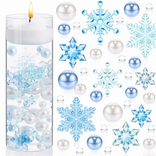 Weihnachtsvasen Füller, Wasserperlen Für Vasenfüller Weihnachtsdeko Wasserperlen Set Wasserperlen Durchsichtig Schwimmende Perlen Für Vasen Schwebende Perlen Mit Glitzer Für Tischdekoration (A)