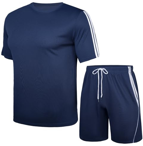 Nieery Tuta Uomo Completa Corto Tute da Ginnastica Sportiva Set