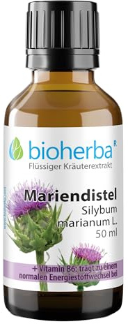 Mariendistel Tropfen, Tinktur 50 ml – Silybum marianum L., mit Vitamin B6, Vegan von BIOHERBA PZN 17187675