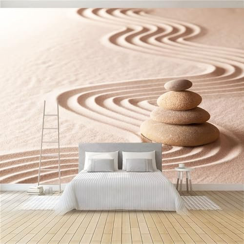 Fototapete Steine ​​Sand 200 x 140 cm 3D Vliestapete Wandbild, Mustertapete Moderne Wandtapete, Wohnzimmer Schlafzimmer Kinderzimmer Büro Flur Wanddeko