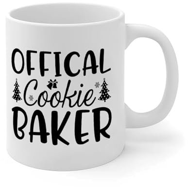 Wodevor Offizielle Cookie-Bäcker-Kaffeetassen, 325 ml, lustige Kaffeetasse, Geschenk für Freunde, Kollegen, Chef, Mitarbeiter, Erwachsene, Keramik, Weiß