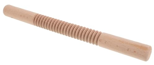 CIYODO Wooden Rolling Pin Screw Thread Dough Roller for Baking Pastries Handmade Noodles Dumplings and Bread Lightweight Kitchen Supply 13.78 in
