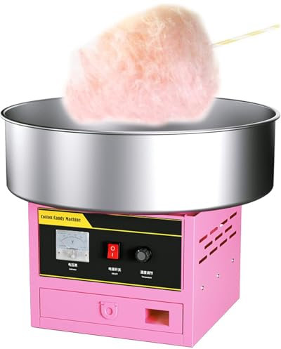 DRFGHK 1200W Commercial Cotton Candy Machine, Candy Floss Maker Machine Maker Gas Electric Floss Machine for Birthdays Parties Celebrations Pink