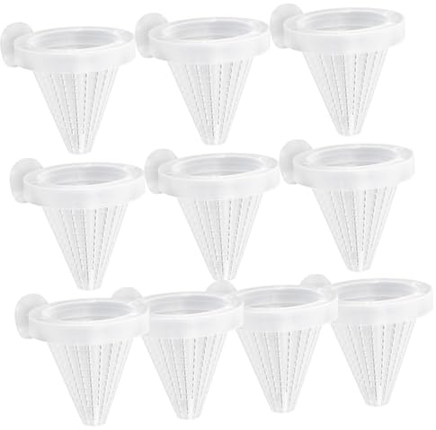 Hohopeti 10pcs Fish Tank Red Feeding Cup Aquarium Cone Feeder for Live Food Random for Fish Feeding