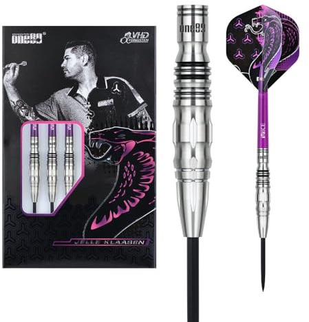 ONE80 Steel Dart Jelle Klaasen The Cobra V2 VHD 90% Tungsten Steeltip Dart – Präzision, Grip und Performance für professionelle Dartspieler Steeldart Dartpfeile Set