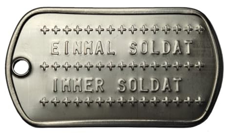 BWuM Dogtag mit Kette und Prägung Edelstahl matt