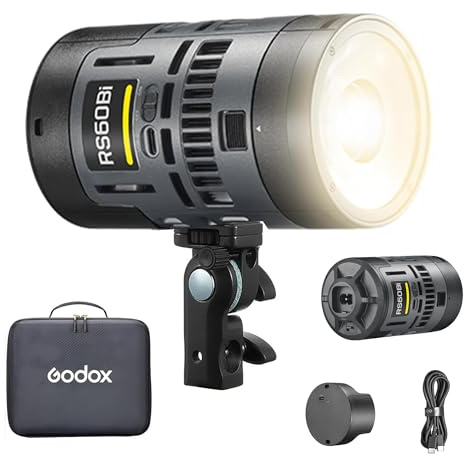 Godox RS60Bi LED Studioleuchte 60W Bi-Color 2800K-6500K Eingebaute APP-Steuerung Unterstützung RDM DMX CRI97+ TLCI98+