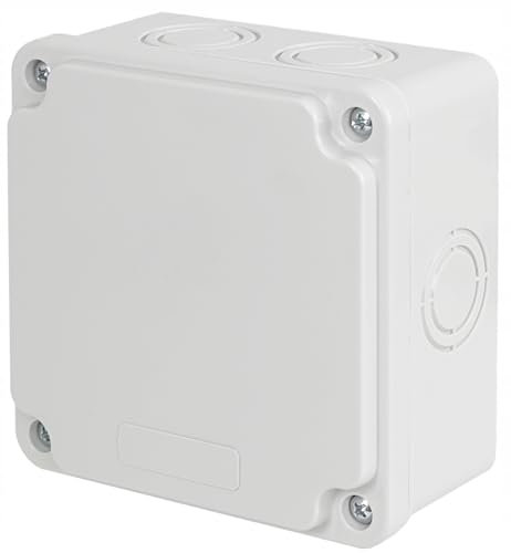 ELHEDA Scatola di derivazione impermeabile 100 x 100 x 50 mm, scatola di giunzione IP65, scatola di giunzione esterna in plastica, scatola di giunzione elettrica per ambienti umidi, resistente alle