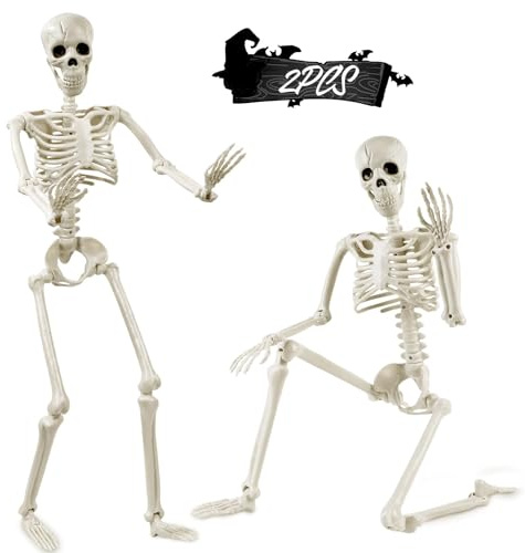 90CM 2 Stück Halloween Ganzkörper Beweglichen Gelenken Skelett Dekoration