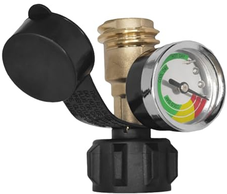 Indicateur Niveau Gaz Bouteille, Testeur Niveau Bouteille De Gaz || Manomètre À Code Couleur pour Réservoir De Propane | Manomètre pour Réservoir De Propane pour VR, Détecteur De Fuite en Laiton