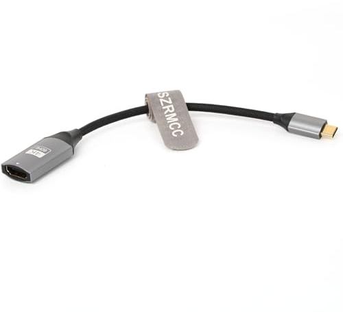 SZRMCC Cable trenzado USB tipo C a HDMI para monitor 4K a 60Hz para iPhone 15/16 Thunderbolt 4/3, MacBook iPad Surface Pro Galaxy S/Note/Tab TV, proyector (adaptador USB C-HDMI hembra, 20 cm)