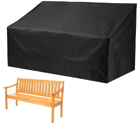Gartenbank Abdeckung 134x66x89cm Schutzhülle Für Gartenbank 2 Sitzer 210D Oxford Stoff Abdeckhaube Gartenbanks UV Beständig Abdeckplane Gartenbanks Mit Kordelzug Wasserdichte Outdoor Sofaabdeckung