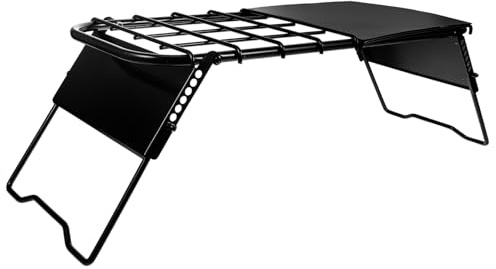 BCOATH Portable Metal Folding Camping Table with Adjustable Height Compact Lightweight Outdoor Grill Stand for Picnic Beach Bbq and Hiking Steel Construction Easy Setup and Storage