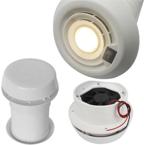 Abluftventilator, Caravan-Zubehör RV-Lüfter Dachlüftungsgitter mit Lüfter Wohnwagen Van Kühlung Lüftungsgitter Camper Wohnmobil Leiser 12 V(2 speed with LED)