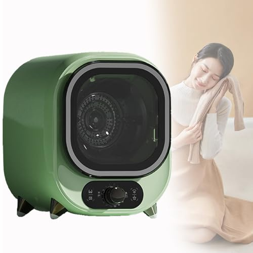 Hiedmeil Small Tumble Dryer, Compact & Mini Spin Dryer, Condenser Tumble Dryer, Vented Tumble Dryer, 0.8kg Capacity, for Counter Top or Wall Mounted Use,Pink (Green)