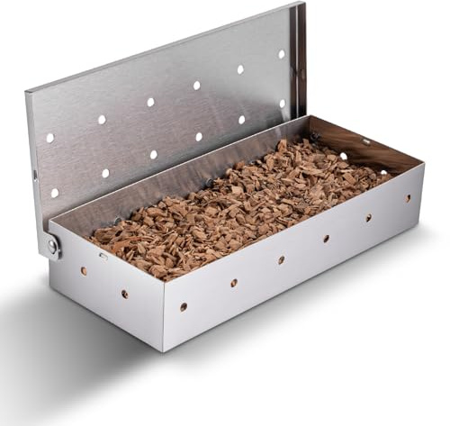 YEENAIV Pellet Smoker Tube Set, Räucherröhre Räucherbox Gas-Grillzubehör Oder Holzkohlegrill, Smokerbox aus Rostfreiem Edelstahl zum Grillen von Fleisch Grillen im Freien Kochen in der Küche (1)