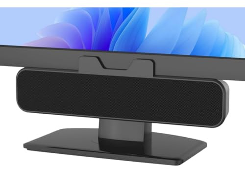 PUSOKEI Computer-Lautsprecher für Desktop-PC-Monitor, USB-Klimaanlage, Laptop-Lautsprecher mit Lautem Klang, Einfach Am Monitor zu Befestigen, Tragbare -Soundbar mit 10 W