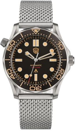 watchdives Relojes Automáticos para Hombres WD007, Reloj de Buceo NTTD de Titanio NH35 Reloj de Pulsera con Cristal de Zafiro Abovedado Resistente al Agua hasta 100 m
