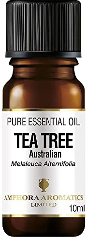 Tea Tree Essential Oil 10ml (Australian) – 100% Pure & Undiluted – for Skin, Acne, Hair, Diffusers & Cleaning | Vegan | Amphora Aromatics