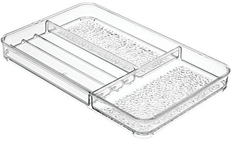 iDesign Kosmetik Organizer, flache Schubladenbox aus Kunststoff, zur Kosmetik Aufbewahrung, durchsichtig