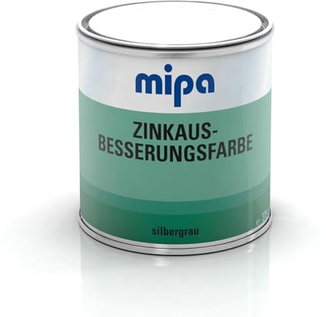 MIPA Zinkausbesserungsfarbe, glänzend/ 375 ml,Silbergrau,Spezialfarbe,wasserfest