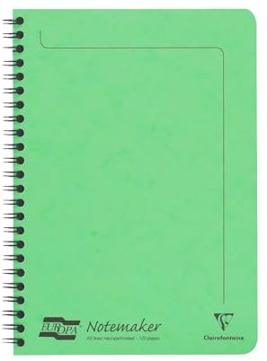 Clairefontaine 3097Z Doppelspiralheft Europa Notemarker A5 60 Blatt liniert