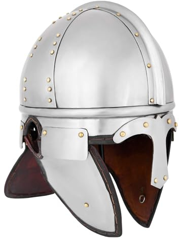 Battle-Merchant Spätrömischer Infanterie Spangenhelm Burgh Castle aus Stahl | Authentische Replik, für Römer, Antike Reenactment & LARP
