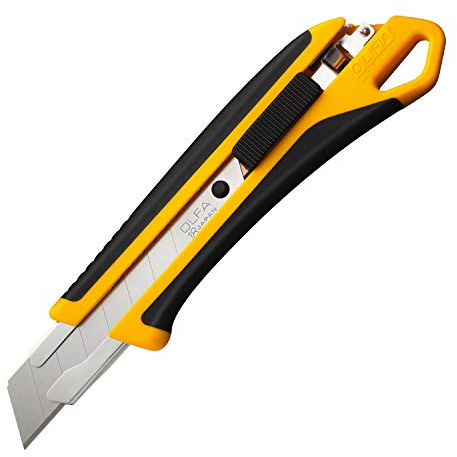 OLFA heavy duty utility knife 225BS - multi-purpose custom cutting depth precision knife w/reinforced handle & snap-off Blade, replacement blades: any OLFA 18mm blade