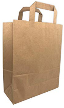 UNIVERS GRAPHIQUE 250 Petits Sacs Papier Marron écru à poignées Plates 28 cm x 22 x 10 cm Cabas Boutique élégant Solide renforcé pour Sac Vente à emporter Boutique, Sac Cadeau pour Petit Article