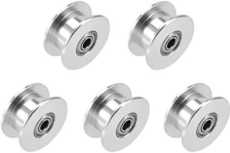 WINSINN GT2 Umlenkrolle 20 zahnlose 3mm Bohrung 6mm Breite Timing Pulley Rad Aluminium für 3D Drucker (5er Pack)