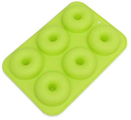 ANLIN 6-Cavity Donut Mould Silicone Donut Baking Pan Non-Stick Donut Mold Safe Baking Tray Maker for Cake Biscuit Bagels Muffins