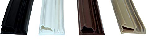 SN-TEC Universal Haustürdichtung/Türdichtung SNSK 312 (Gesamtbreite 19mm) für 5mm Nut, 12mm Falzbreite, 3 bis 8mm Anschlagluft (50 Meter) Farbauswahl: Schwarz/Weiß/Braun/Beige (Schwarz)