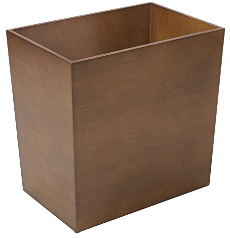 mDesign Poubelle de salle de bain pratique – Poubelle élégante en fibre de bois avec aspect bambou – Corbeille à papier compacte – Marron
